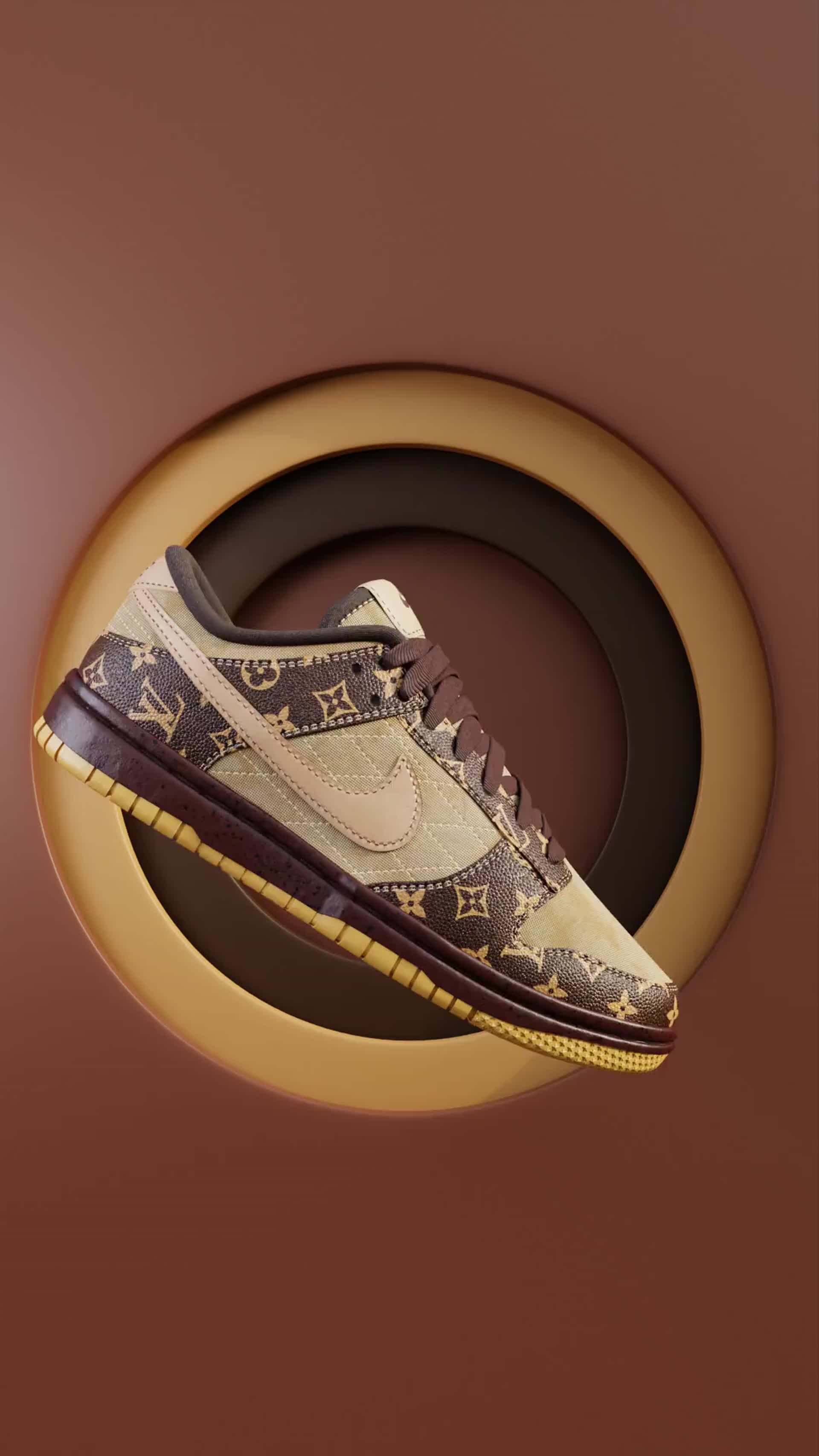 Leather Woven Design LOUIS VUITTON NIKE DUNK LOW