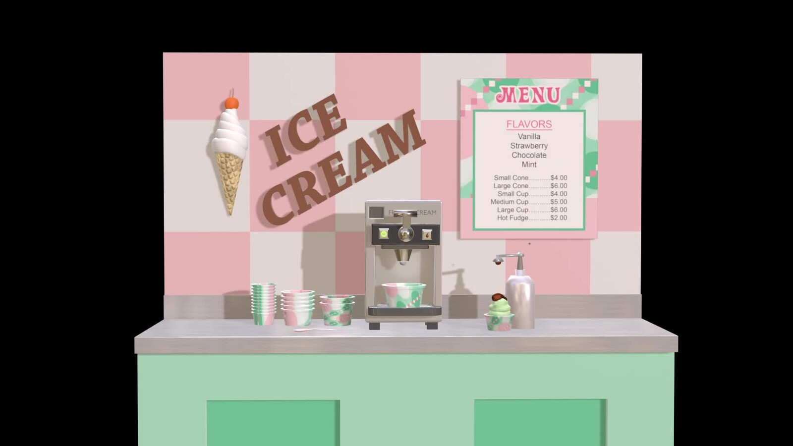 Ice Cream Machine - Blender Fluid Simulation