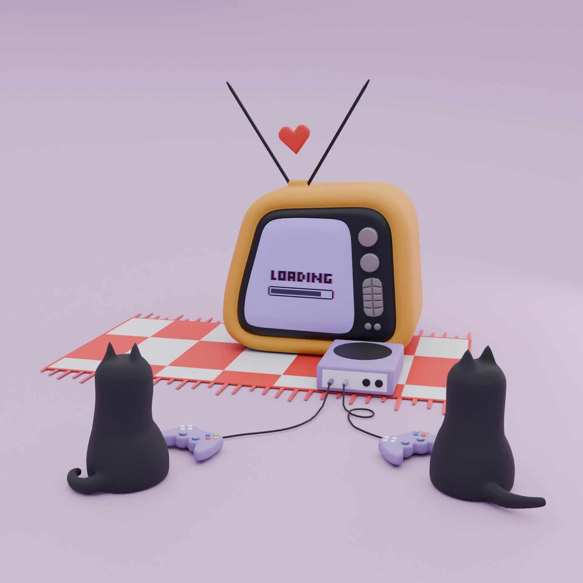 ArtStation - Cute Cats with Console
