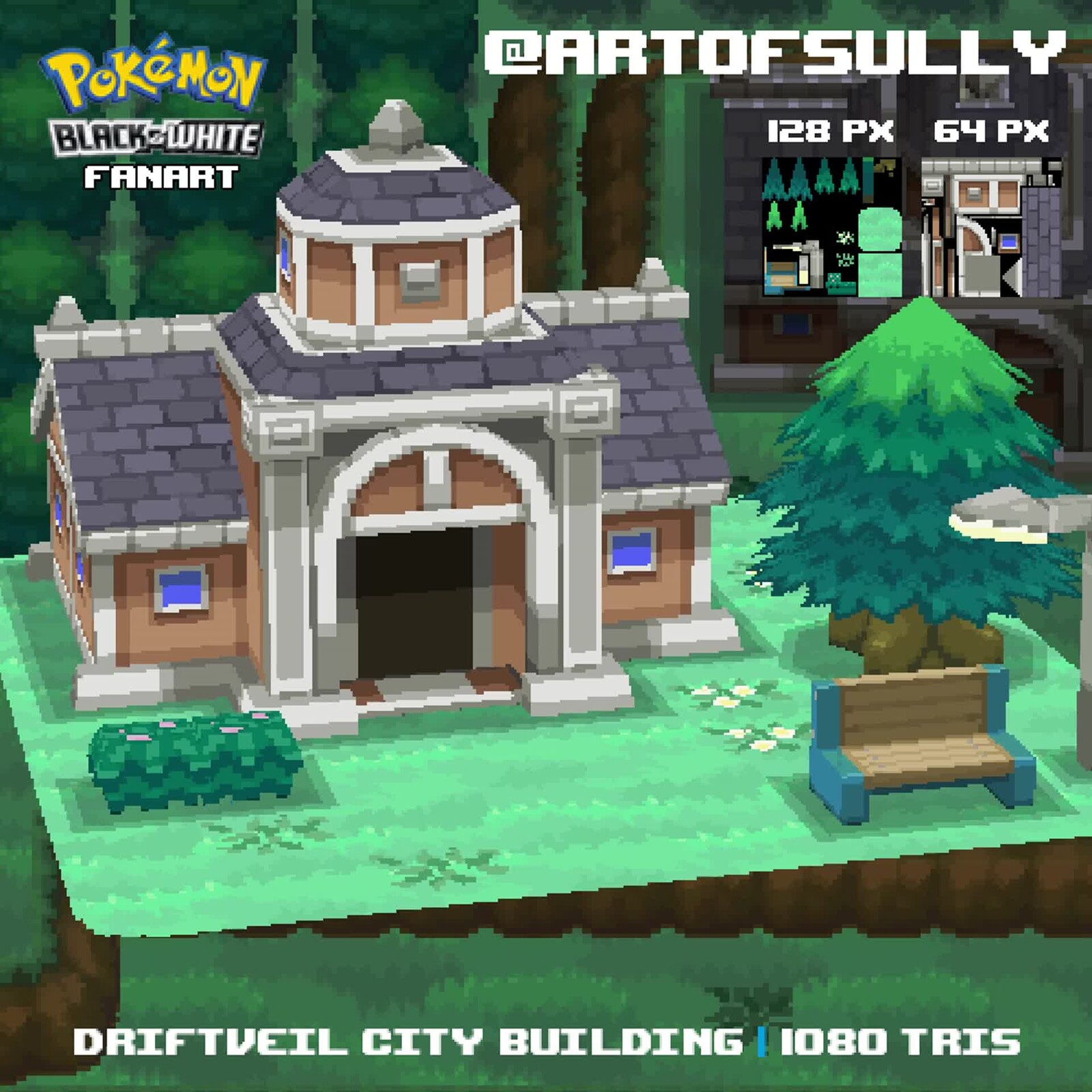 Driftveil City Building (Pokemon Black/White Fanart)