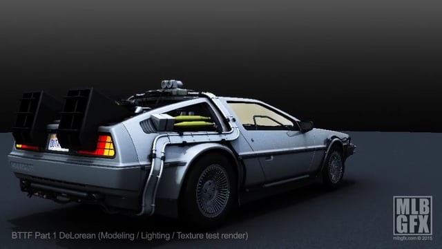 ArtStation - Back to the Future Part 1 Delorean WIP Animation