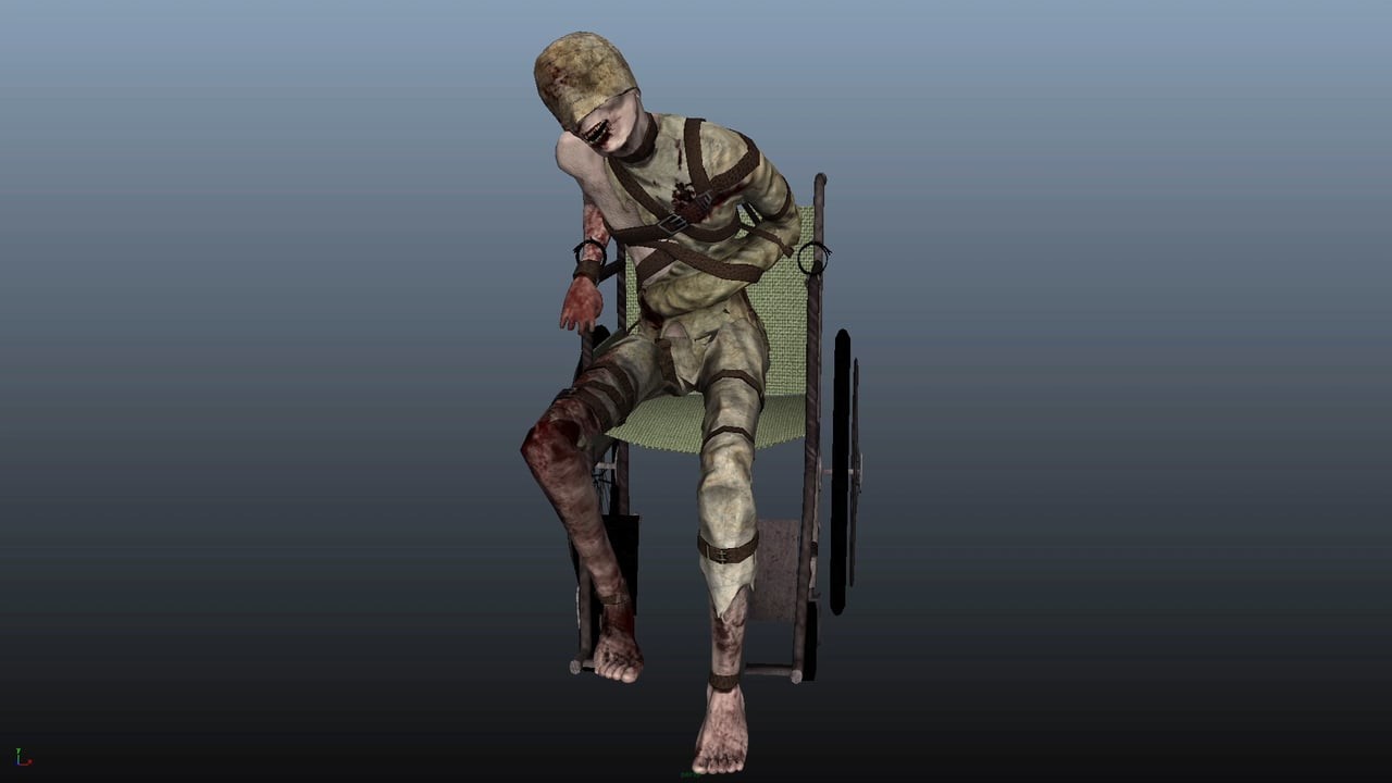 ArtStation Mad zombie scaring in a wheelchair