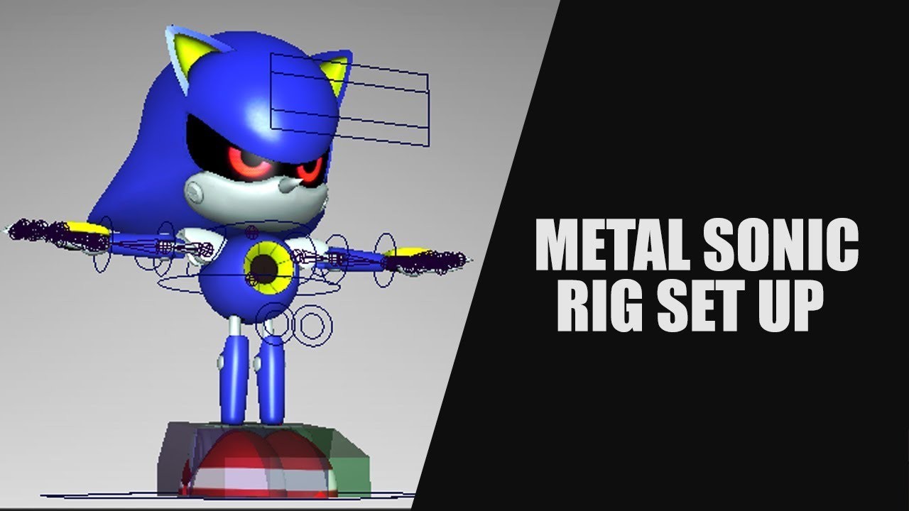Blender 2.9 Rig: Metal Sonic with Custom Anime Metal Shader