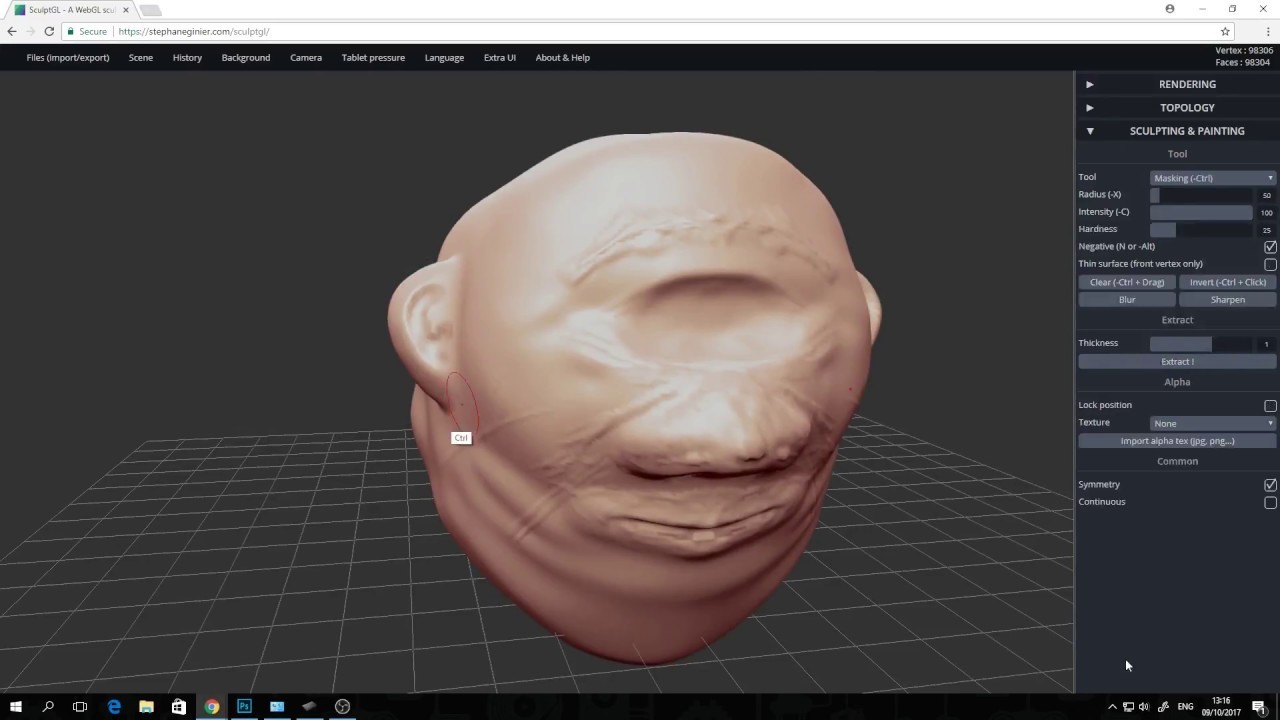 ArtStation SculptGL Model Timelapse