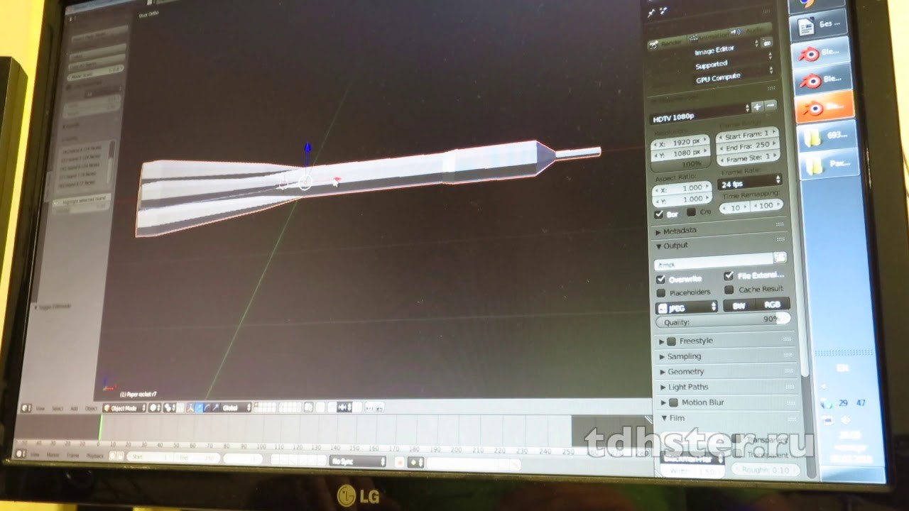 Eugene Zabugin 3d paper rocket modelled with blender and unfolded