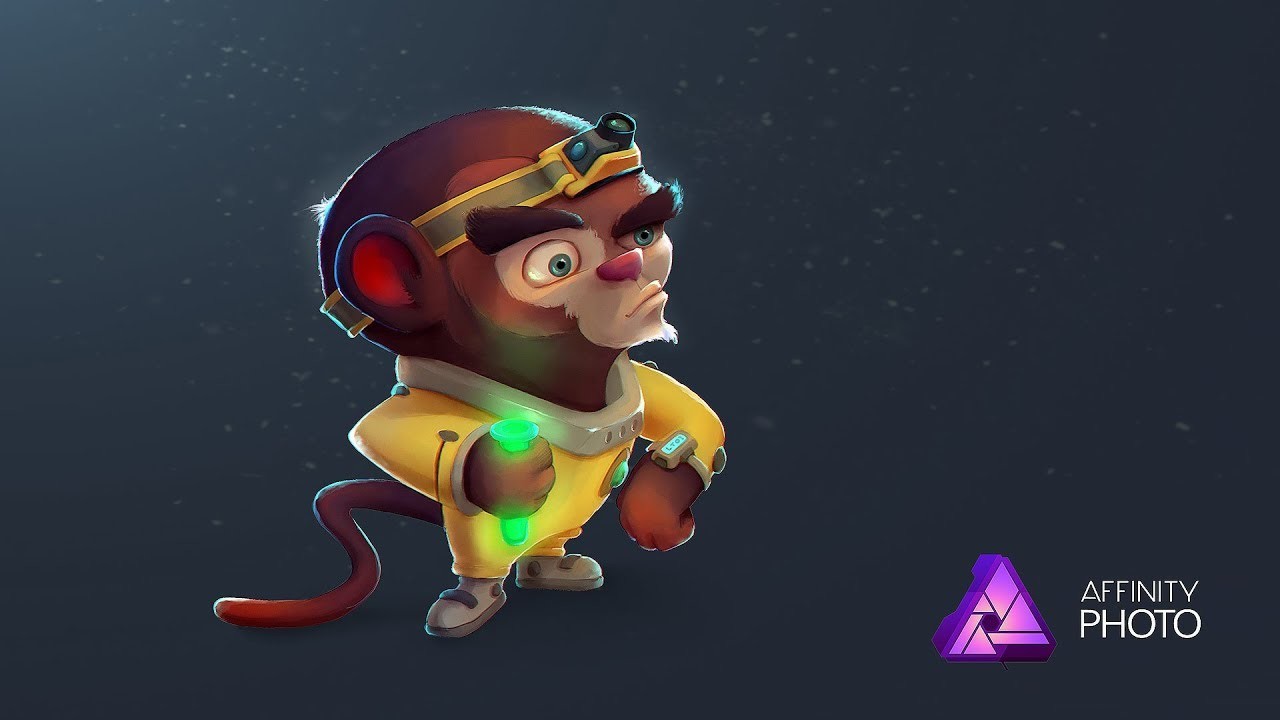 Artstation Monkey Scientist Character Affinity Photo Painting