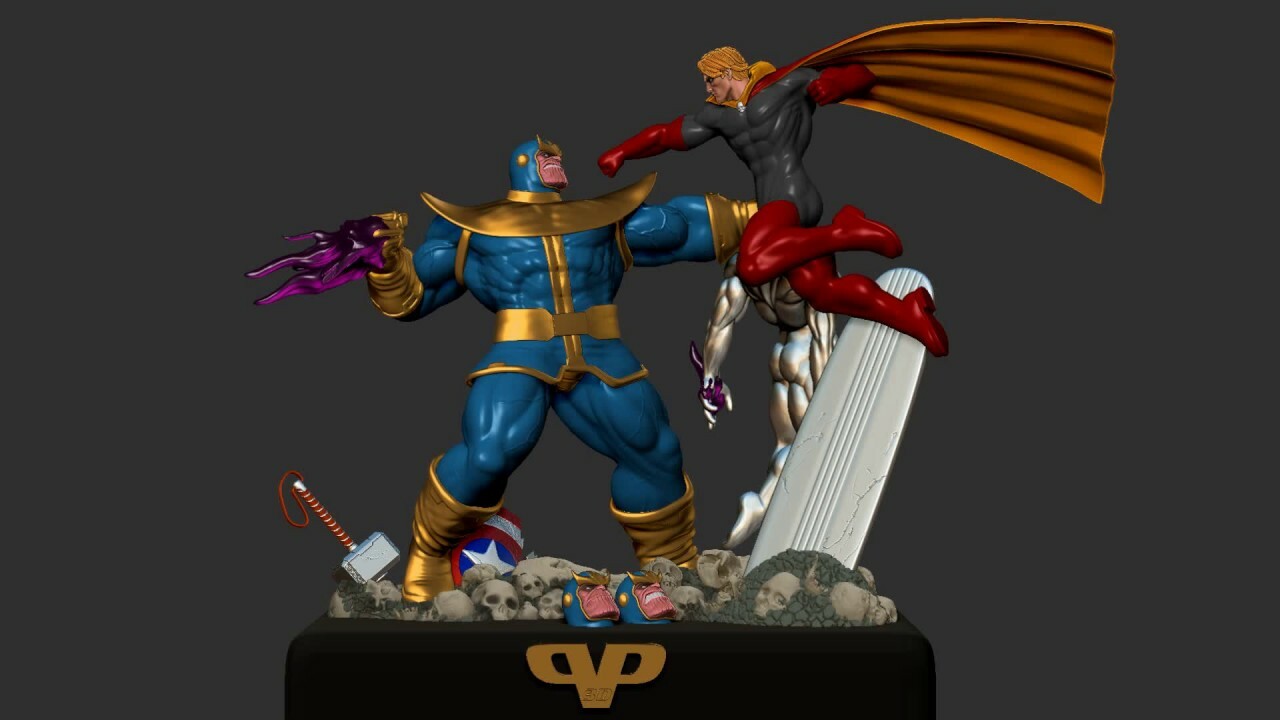 Dennis Xawery Moore - Thanos vs Adam Warlock & Silver Surfer for 3d ...