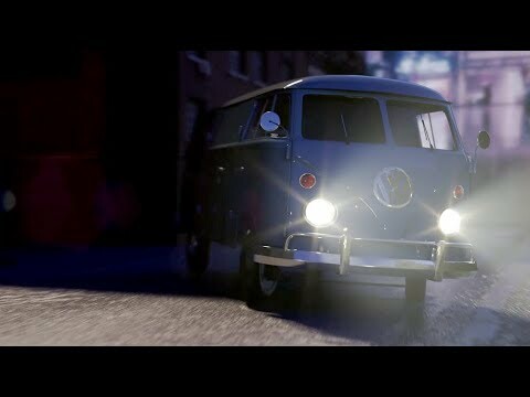 VW Bus At Night