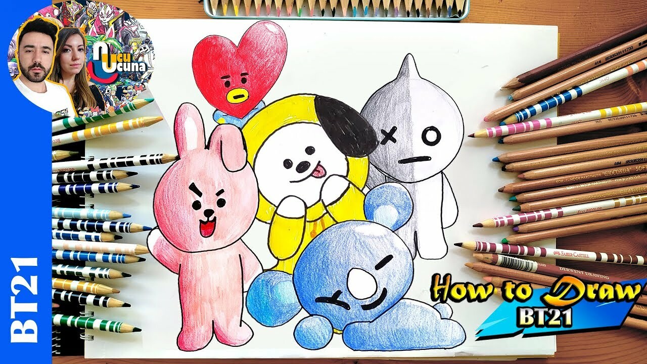 Download Chimmy Bt21 Wacky Face Drawing Wallpaper | Wallpapers.com