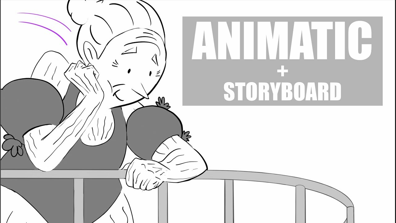 Grandma gets fired from he job - Animatic + Storyboard