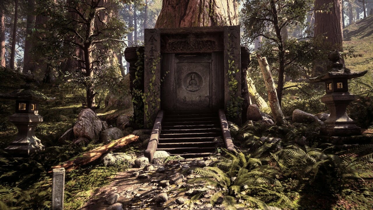 ArtStation - My cinematic Japanese shrine forest environment render