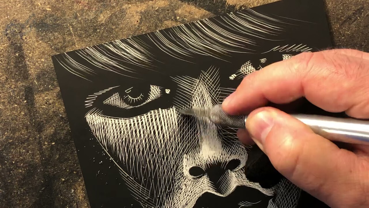 ArtStation The Minx Original Scratchboard Art