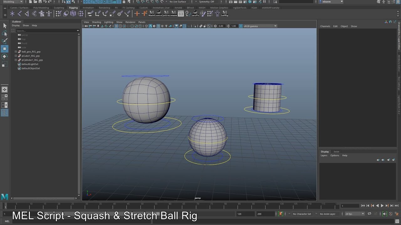 MEL Script - Squash and Stretch Ball Rig