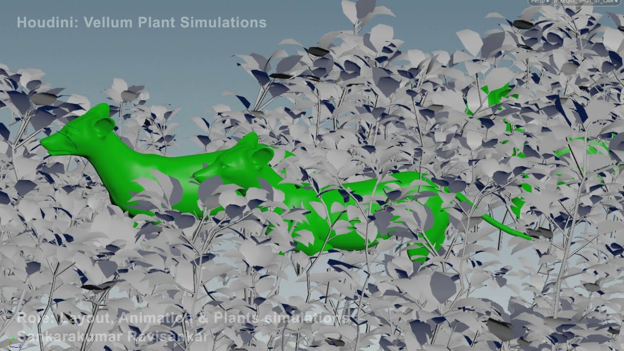 ArtStation Houdini Vellum Plants simulation