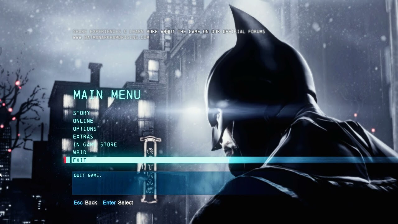 Batman Arkham Origins - Original Remaster - Video 1 - Menu UI Rework