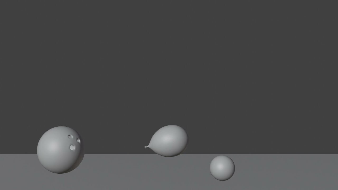 ArtStation 3D Rubber Ball, Bowling Ball and Balloon Animation