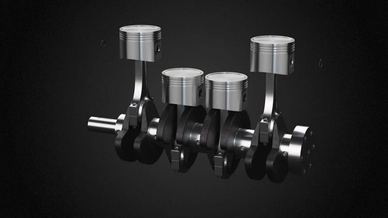 ArtStation Four stroke engine animation with assembly
