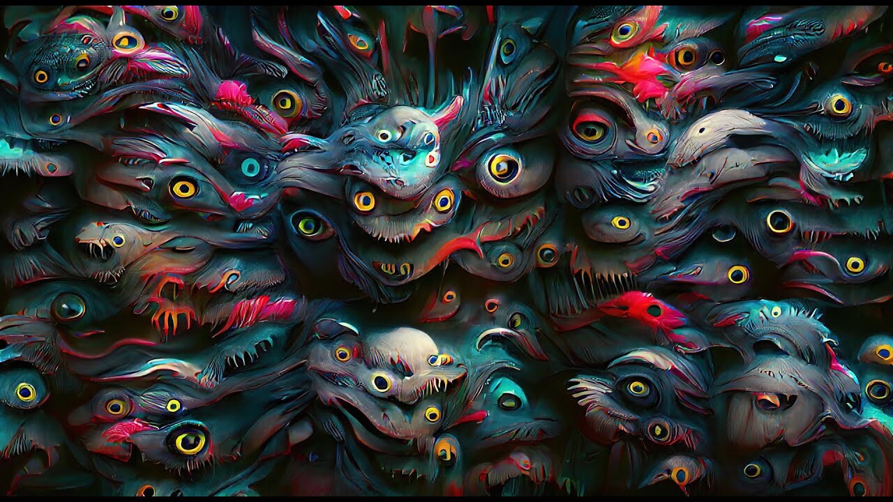 Artificial Nightmares : Kindred Wolf || Pytti VQGAN AI Art Video [4K 60 FPS]