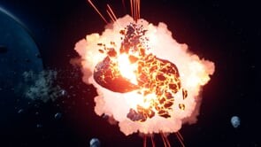 Asteroid explosion - Space station
