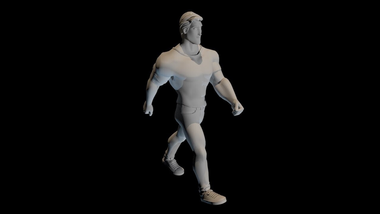 ArtStation Idle, walk and jump animations
