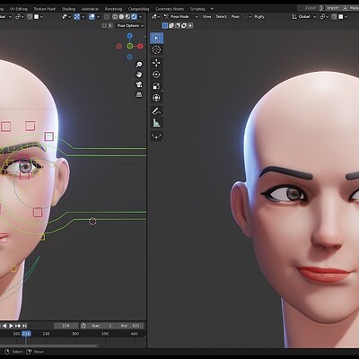 Sculpting and Rigging Female Face in Blender 3.0