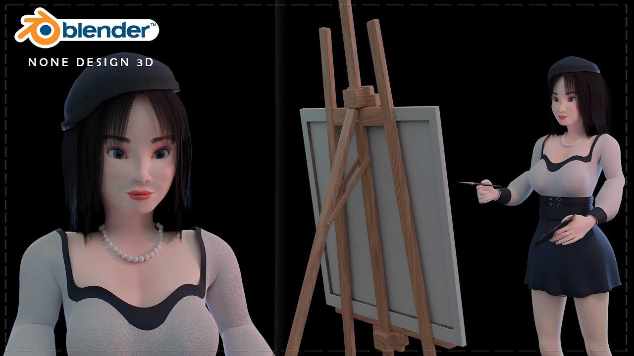 ArtStation Blender ARTIST GIRL Character Modeling