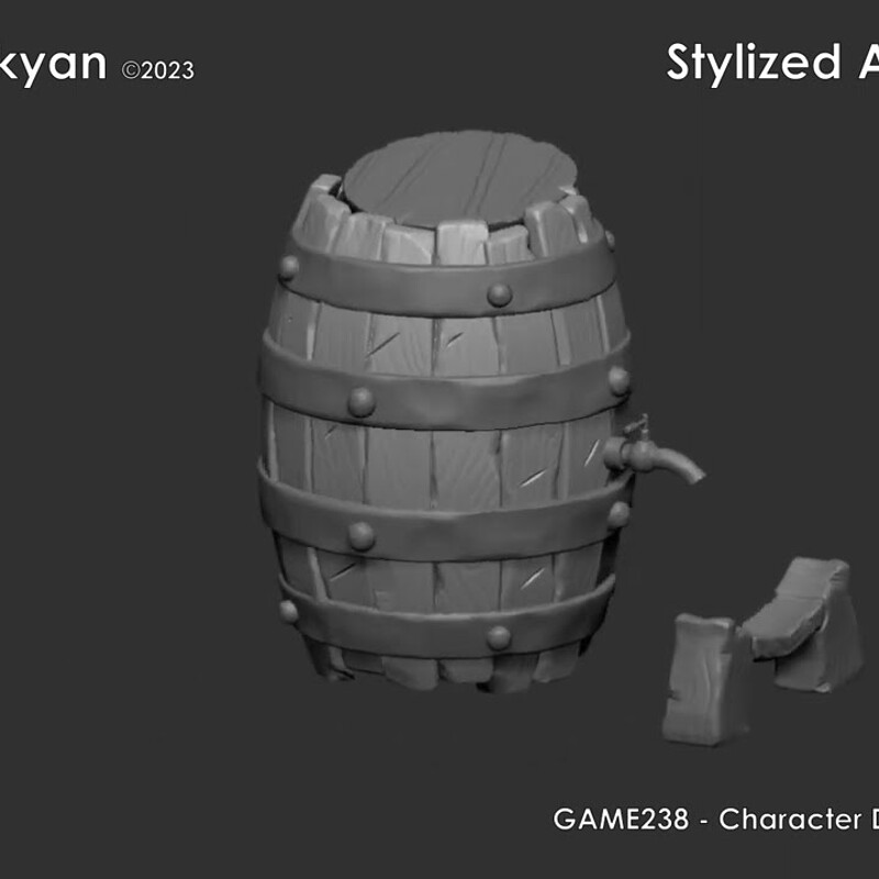 Stylized Aged Barrel