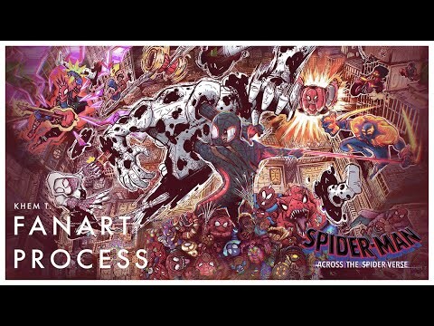 Spiderman across spider verse fan art : khem T