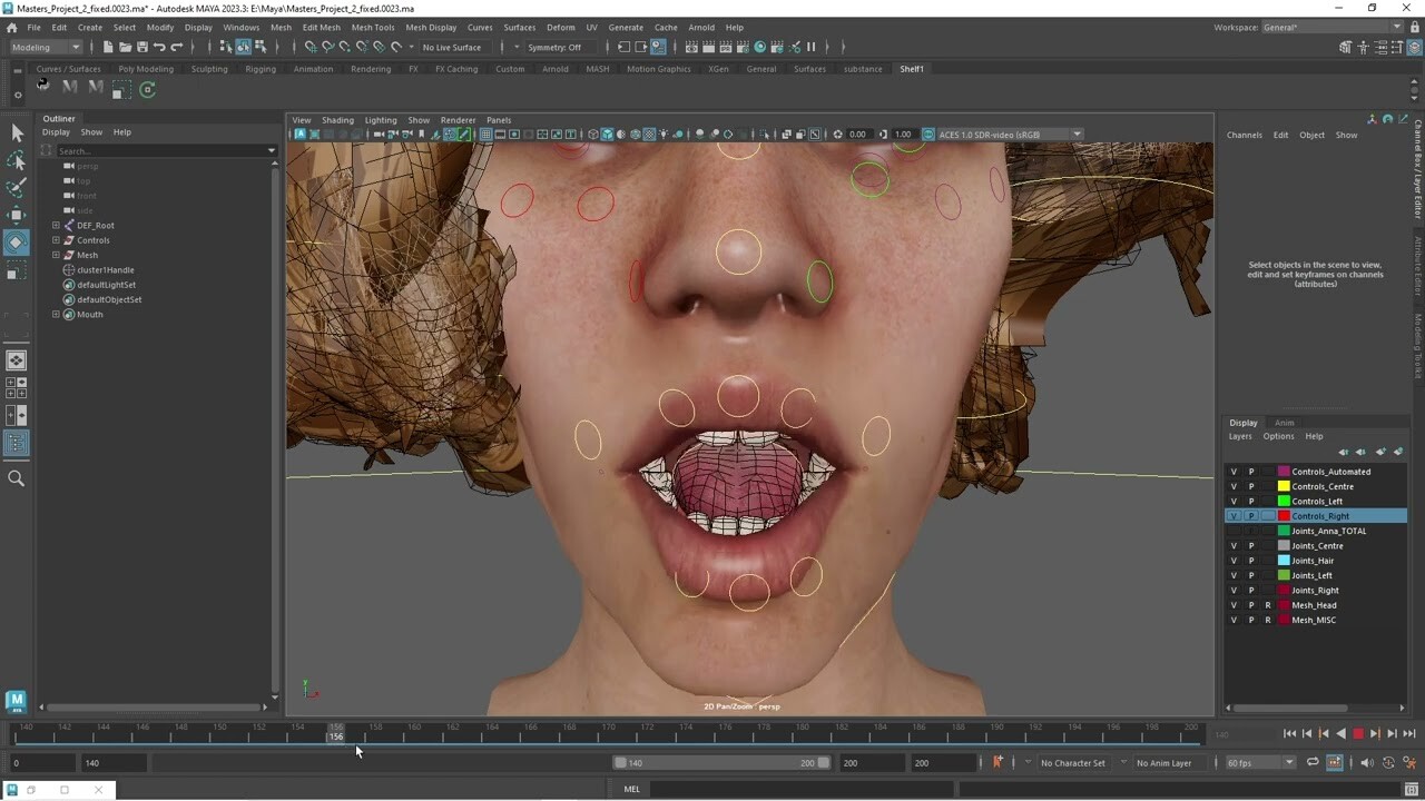 ArtStation - Masters Negotiated Project 2 - Rigged and Skinned Face in Maya