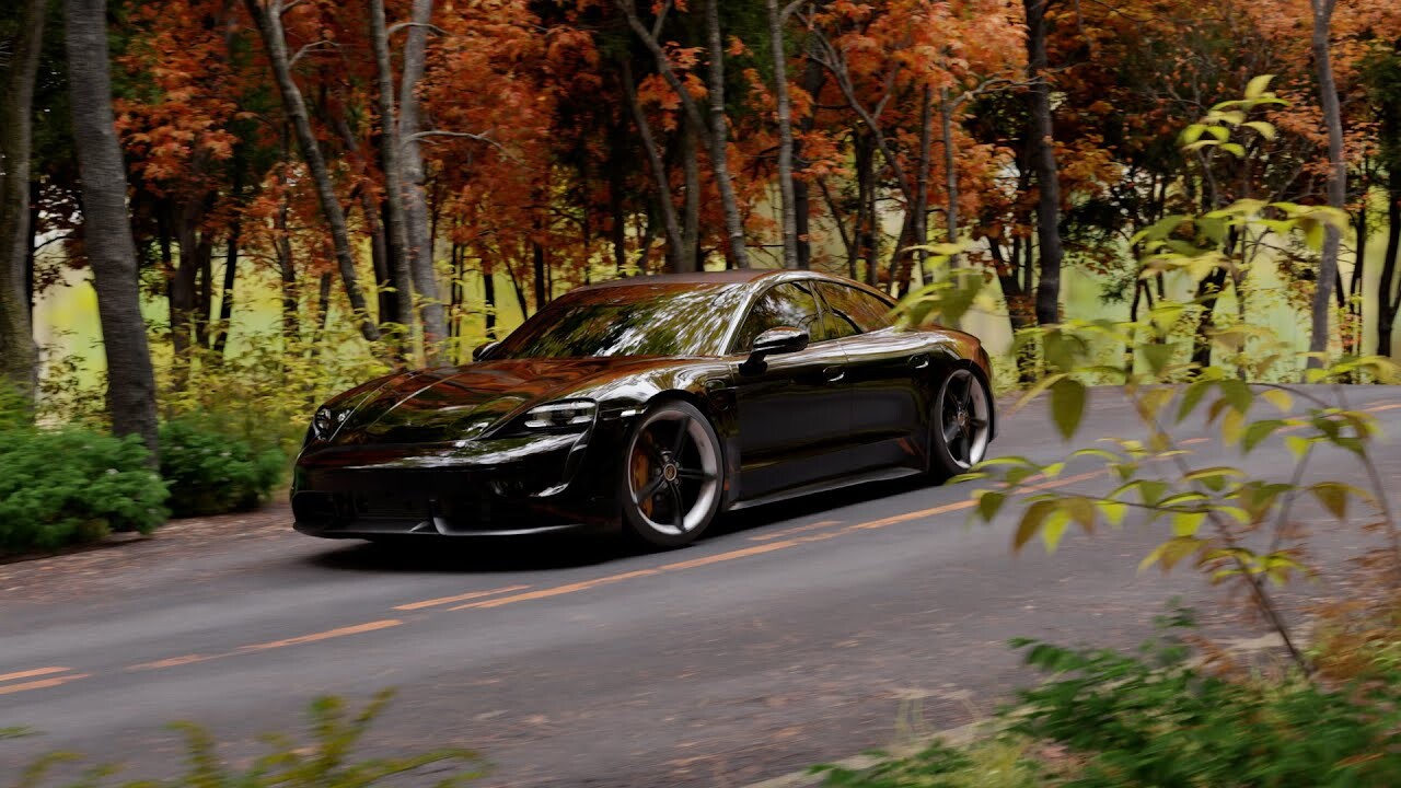 Porsche Taycan - Autumn Forest Drive