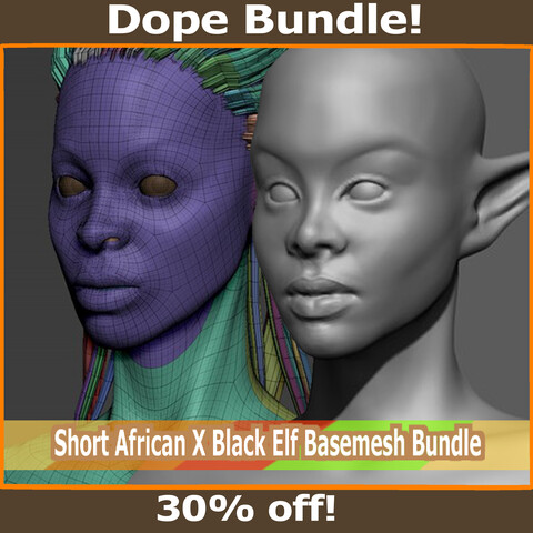 Short African -X- Thick Black Elf