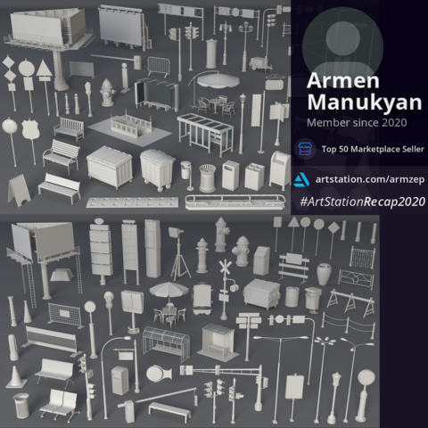 Street Collection 1 and 2 - 120 pieces (Extended Commercial License)