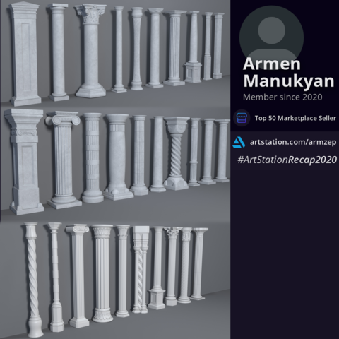Columns Collection -1,2,3 - 30 pieces (Extended Commercial License)