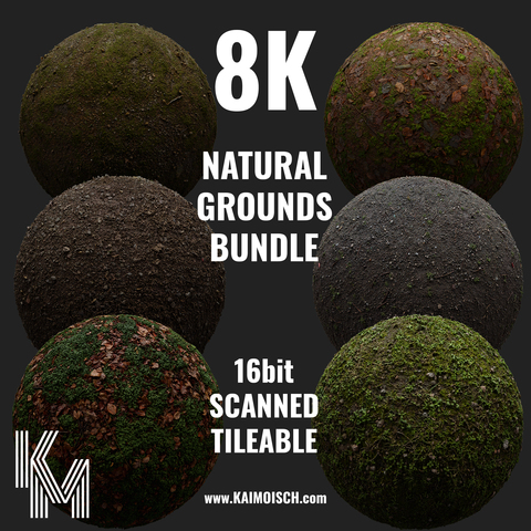Natural Grounds Bundle 8K | 6 Scanned Materials