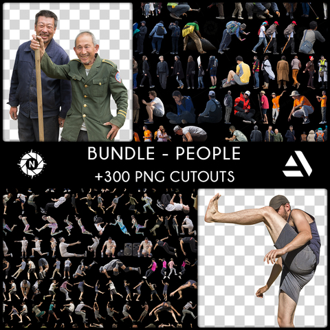 Bundle: PNG Cutouts - People - Company License