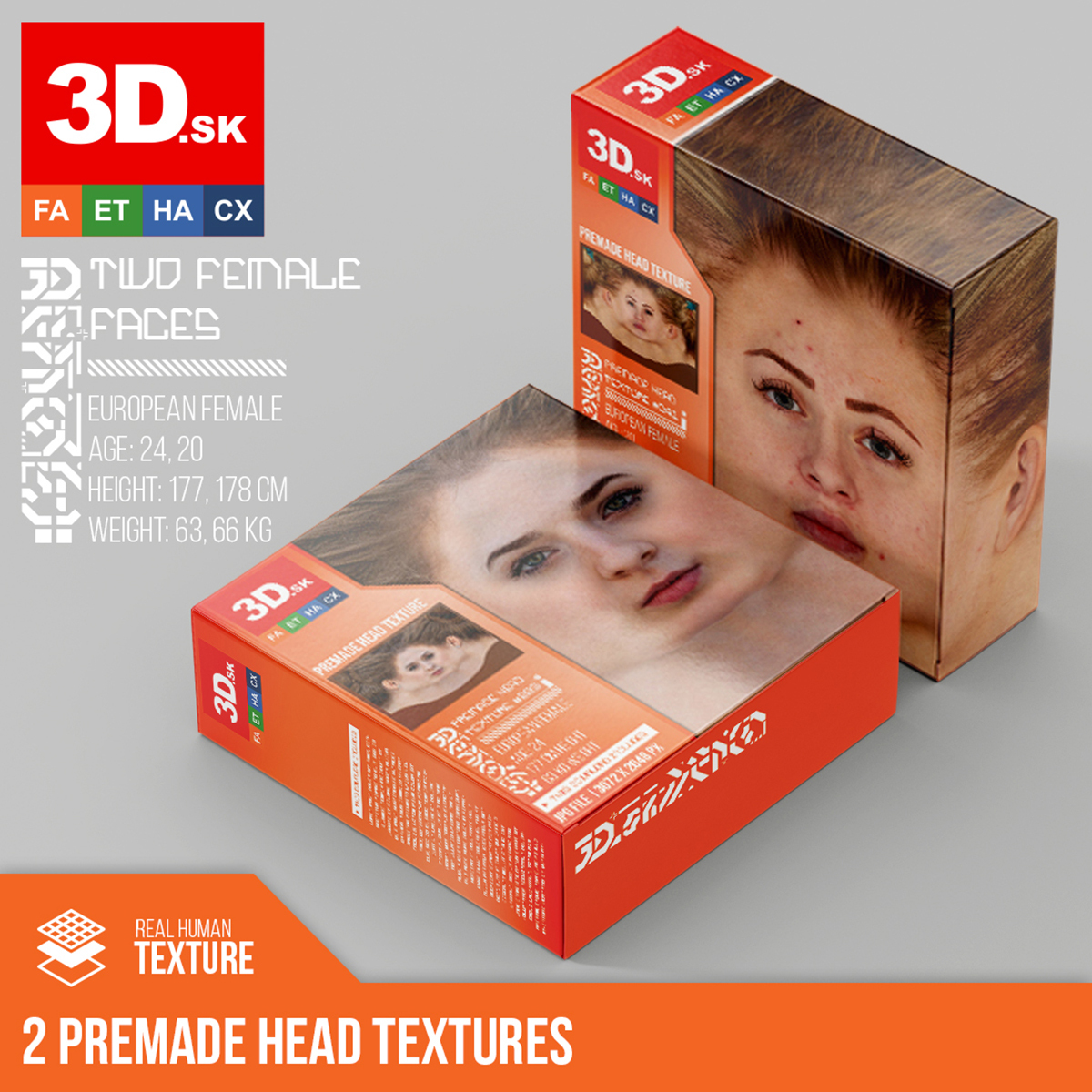 ArtStation - 2 Premade Head Textures