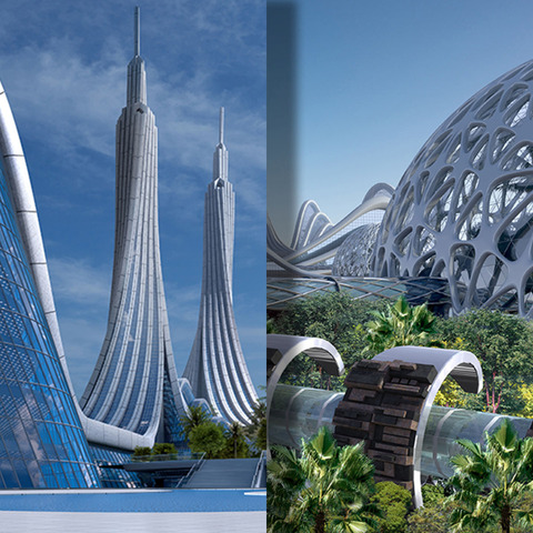 Futuristic City 12. and 13. Organic Architecture (Extended License)