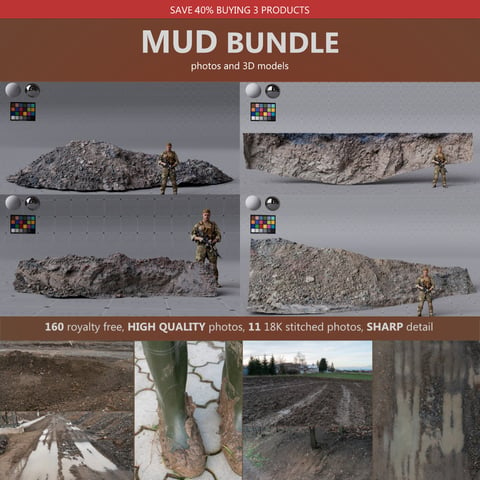MUD Bundle - 2x Photo packs, 4x  3D models