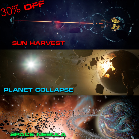 [SPECIAL 30% off] Unreal Engine 5 Sun Harvester, Nebula & Planet Collapse Scenes
