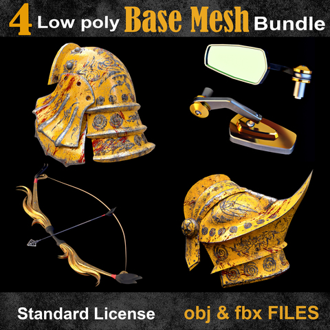 4 Lowpoly BaseMesh Bundle (Standard License)