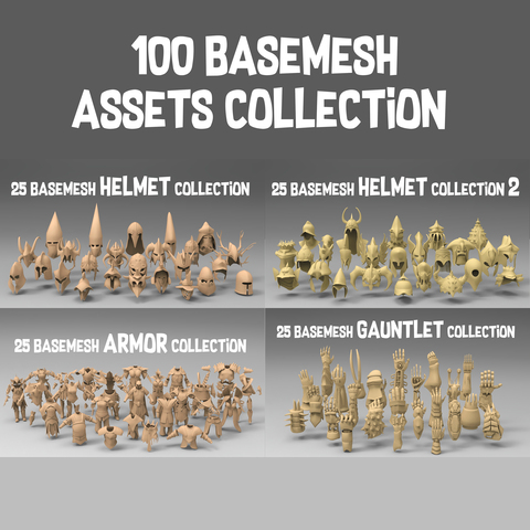 100 basemesh assets collection