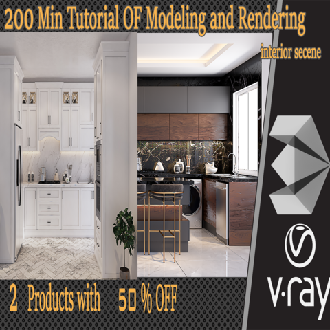 200 min Tutorial OF Modeling and Rendering (interior secene) -VOL 02 (Extended License)
