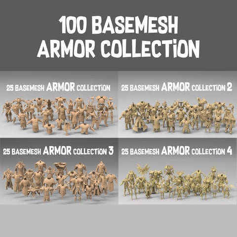 100 Basemesh armor collection with extended commarcial license