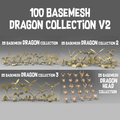 100 basemesh dragon collection v2