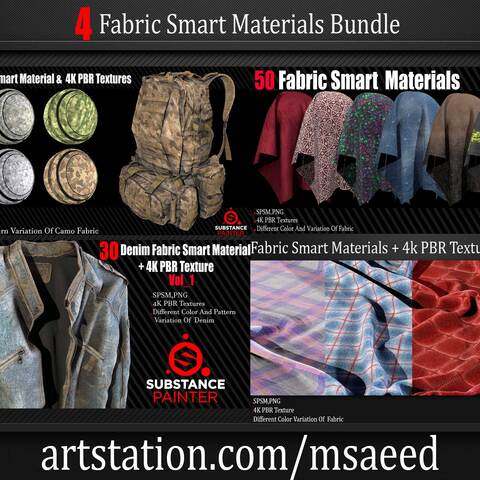 4 Fabric Smart Materials Bundle ( Commercial License )