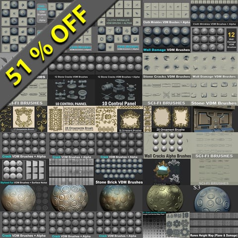 1400+ Brush and Alpha for ZBrush