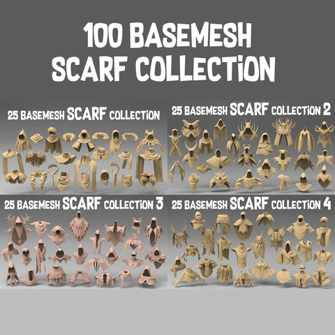 100 basemesh scarf collection