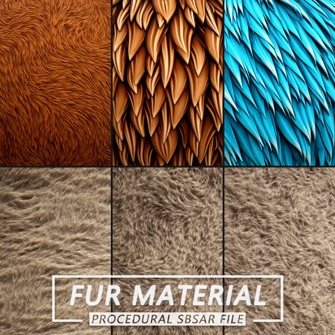 Dynamic Real and Stylized Fur and Feather Material (SBSAR) (Standard License)