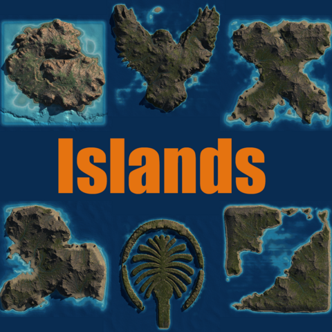 4/8k Pack of landscaped islands [ 178 terrain maps ]