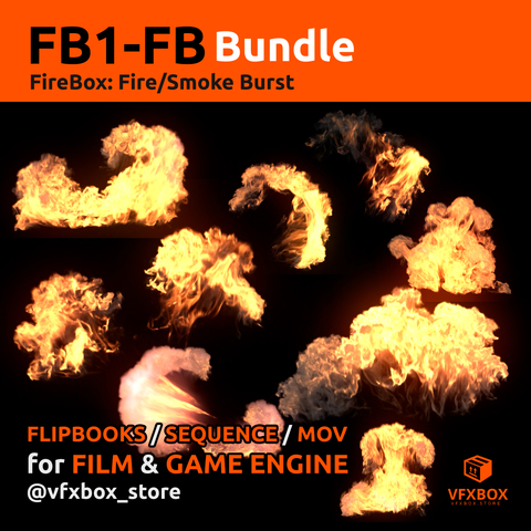 12x Film AND Game-Ready Fire / Smoke Burst Animation Bundle [Flipbooks, Sequences & MOV's]